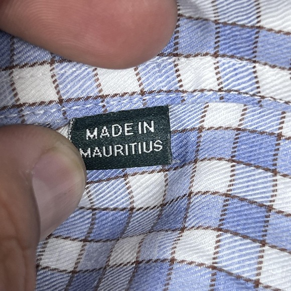 Rodd & Gunn Shirt Mens XL Blue White Plaid Button Up Long Sleeve Pocket Italy - Picture 5 of 10